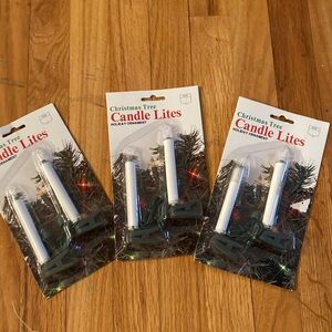 Vintage Yule Rite Christmas Tree Candle Lites Holiday Ornament Bundle of 3